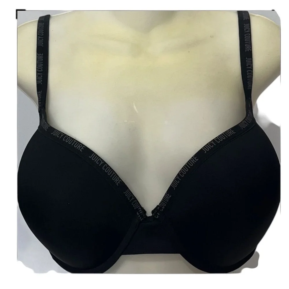 Juicy‎ Couture Black Bra 38DD Intimates Lingerie Adjustable Straps